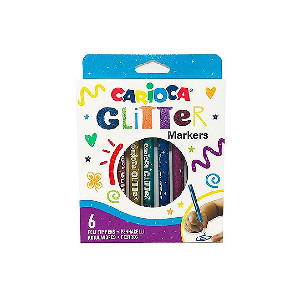 Set carioci 6buc cu sclipici Carioca Glitter
