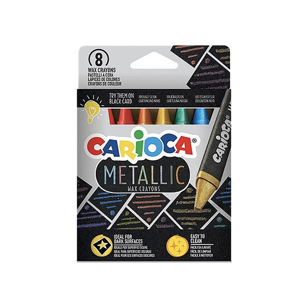 Set creioane de ceara Carioca Metalic 8 buc