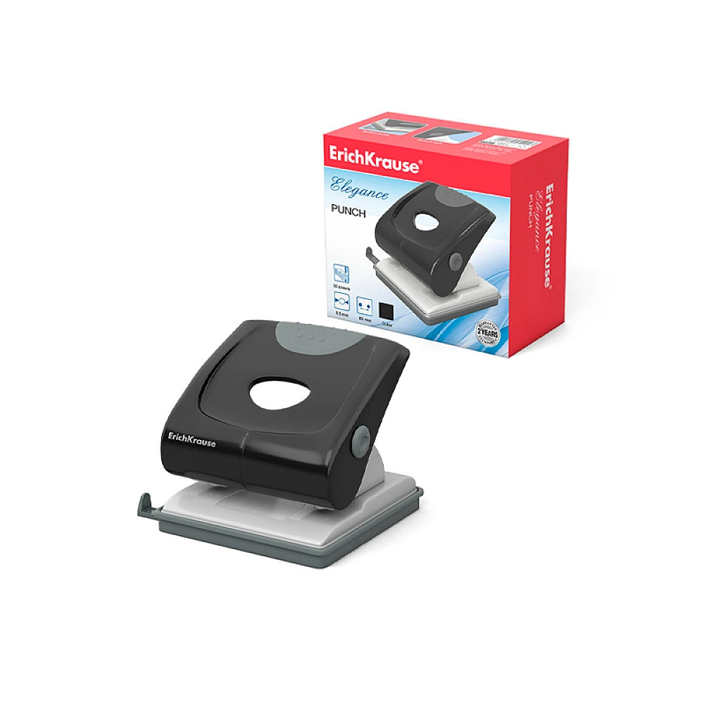 Perforator ErichKrause Classic pana la 30foi, metal/plastic, negru