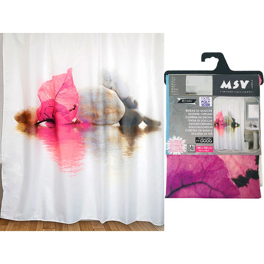 Perdea pentru dus 180X200cm MSV Borneo, poliester