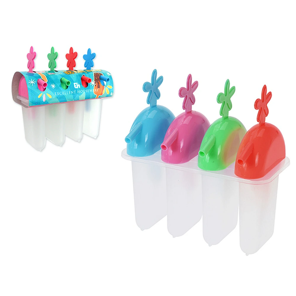 Set forme pentru inghetata 4buc, transparente, 14.5X7.8X17cm, plastic