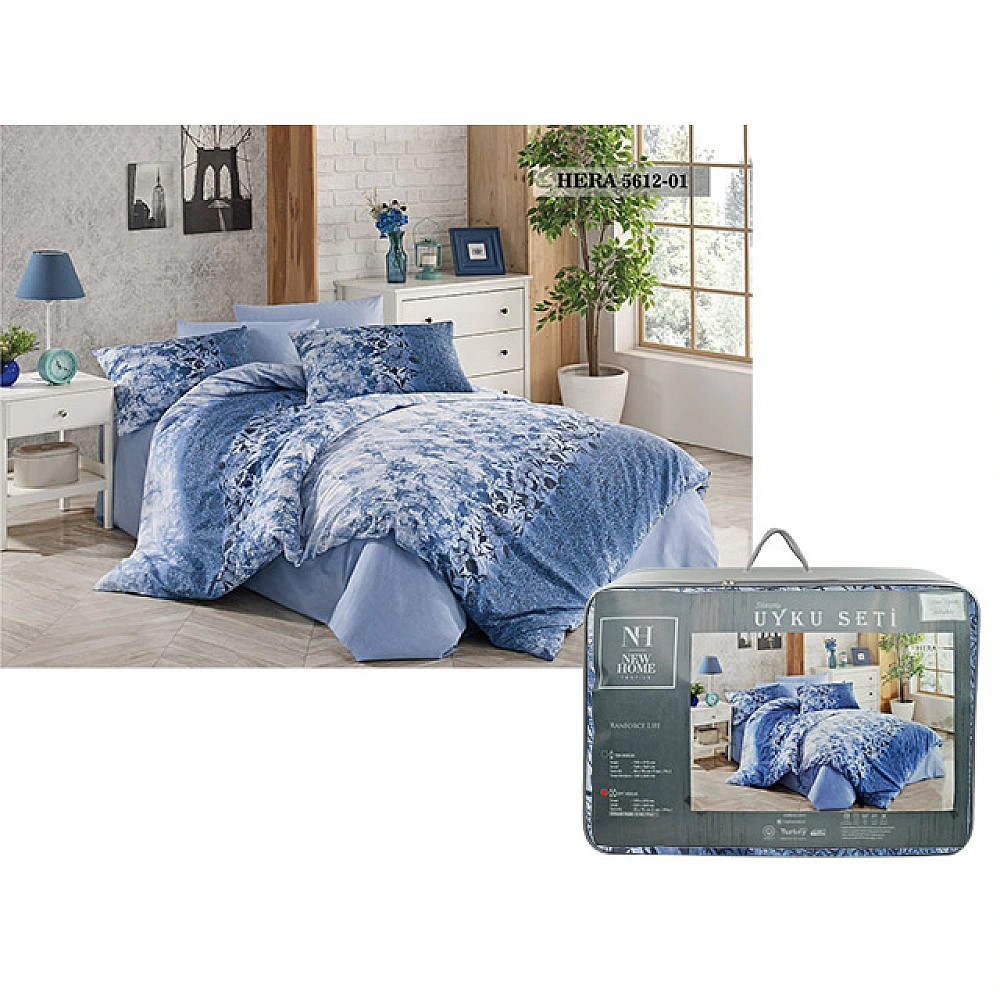 Lenjerie de pat 2pers NH Comforter Hera cu plapuma si perne, policotton