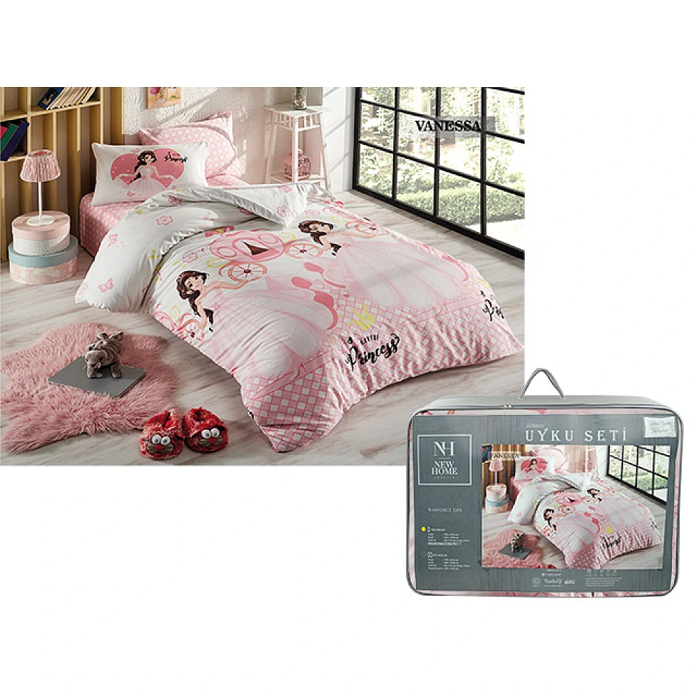 Lenjerie de pat 1pers NH Comforter Venessa cu plapuma si perna, policotton
