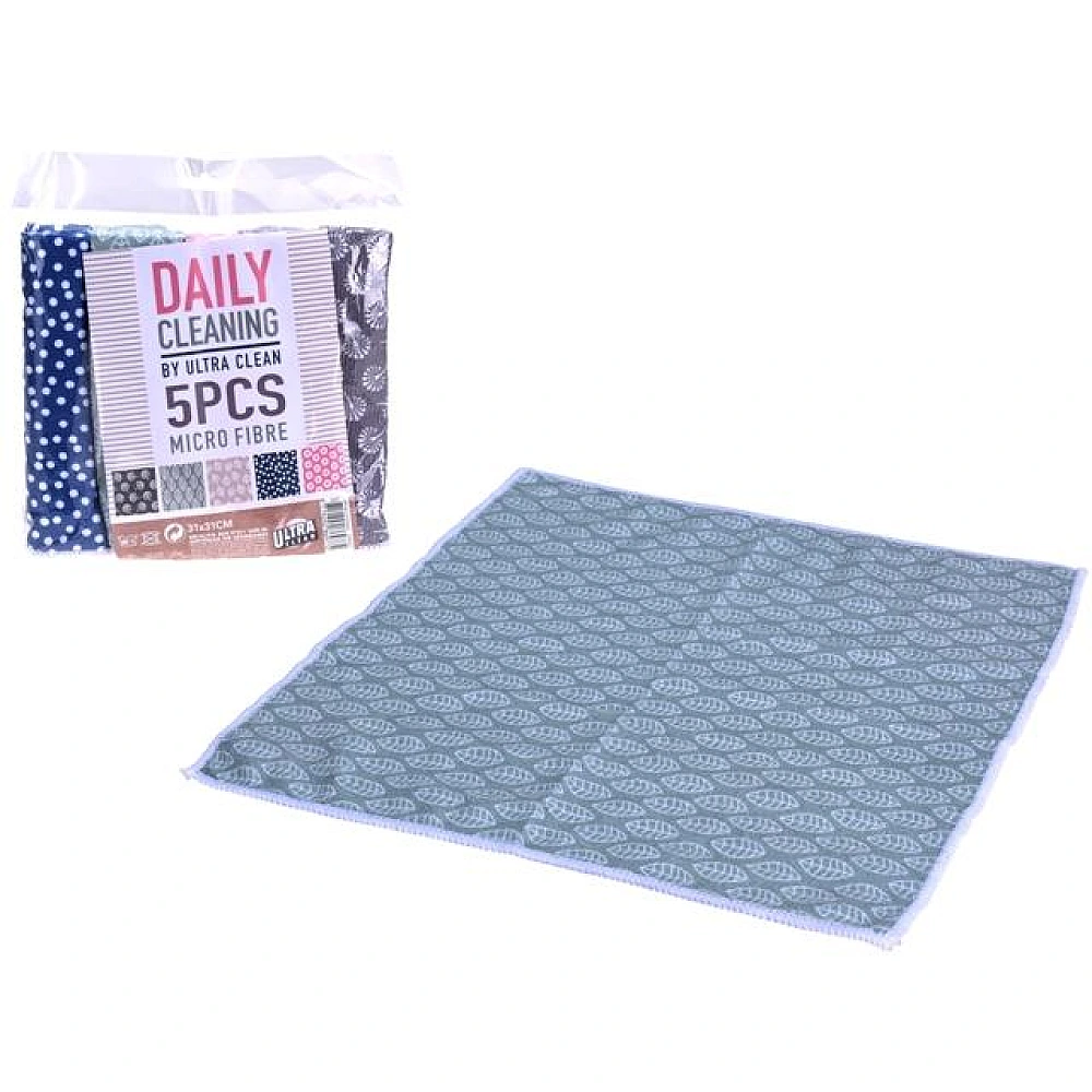 Set lavete microfibra Daily 5buc, 31X31cm, 5 culori
