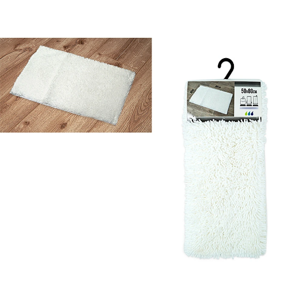 Covoras pentru baie 50X80cm Tendance alb, microfibra