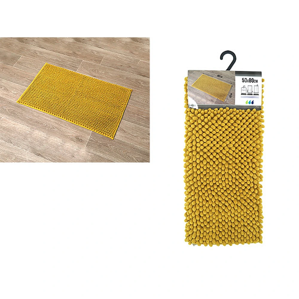 Covoras pentru baie 50X80cm Tendance galben-mustar, microfibra
