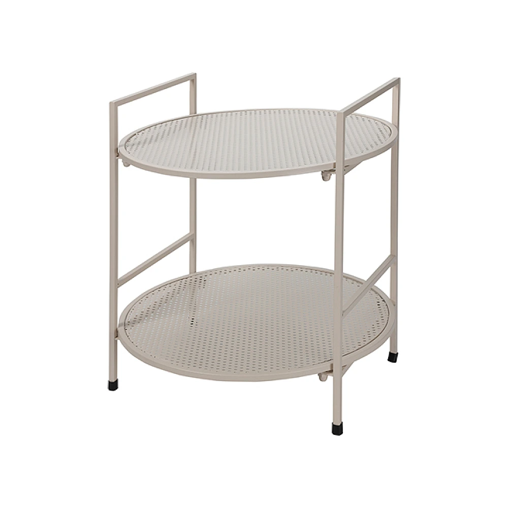 Masa metalica cu polita D45cm,H50cm, alb