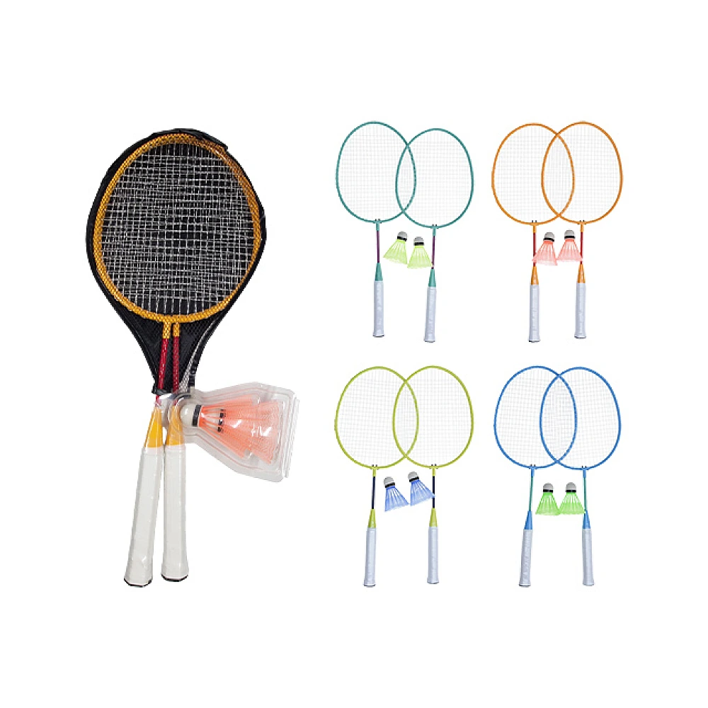 Set palete badminton: 2 palete + 2 fluturasi 13cm