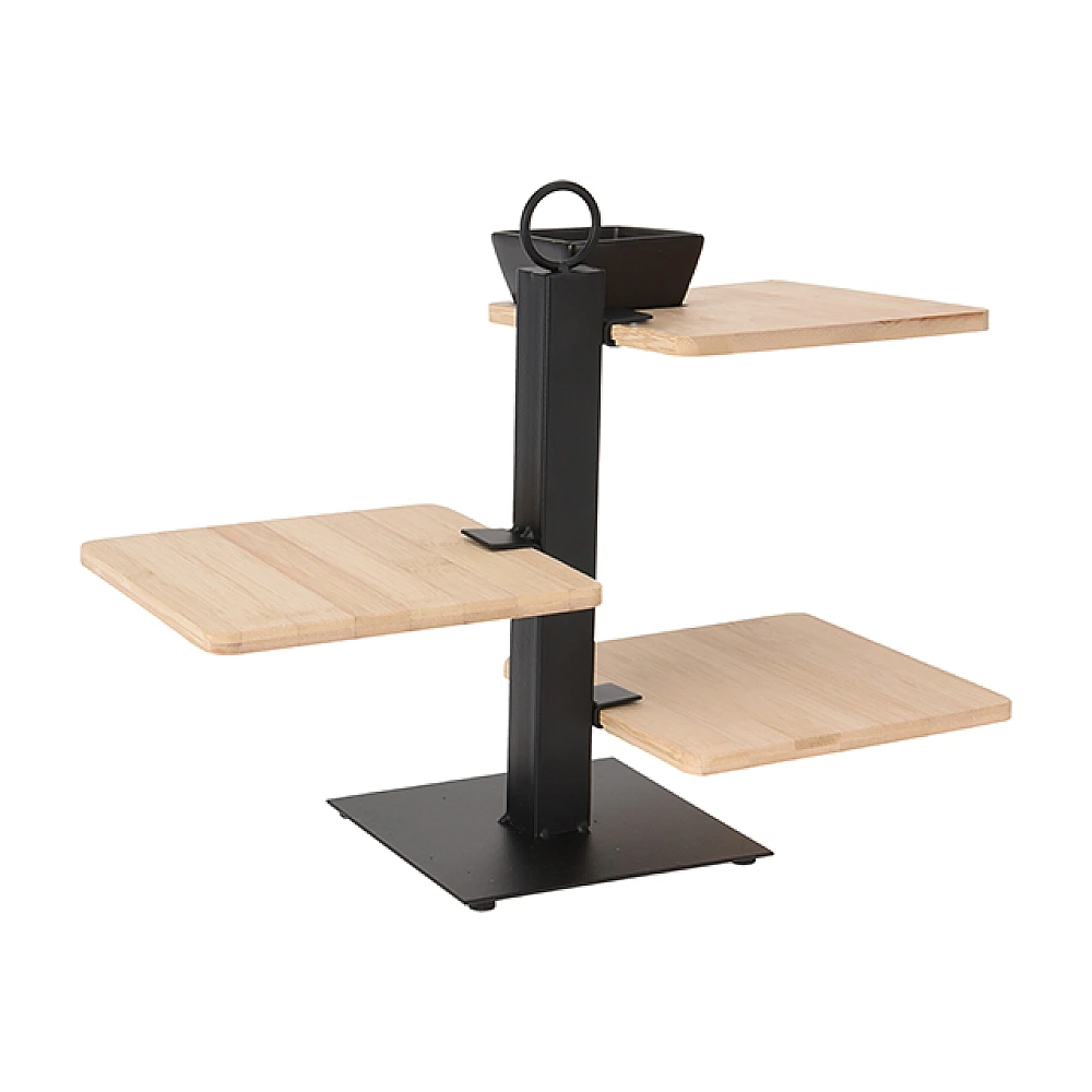 Suport de servire 3 nivele 32X27X15cm, bambus/metal