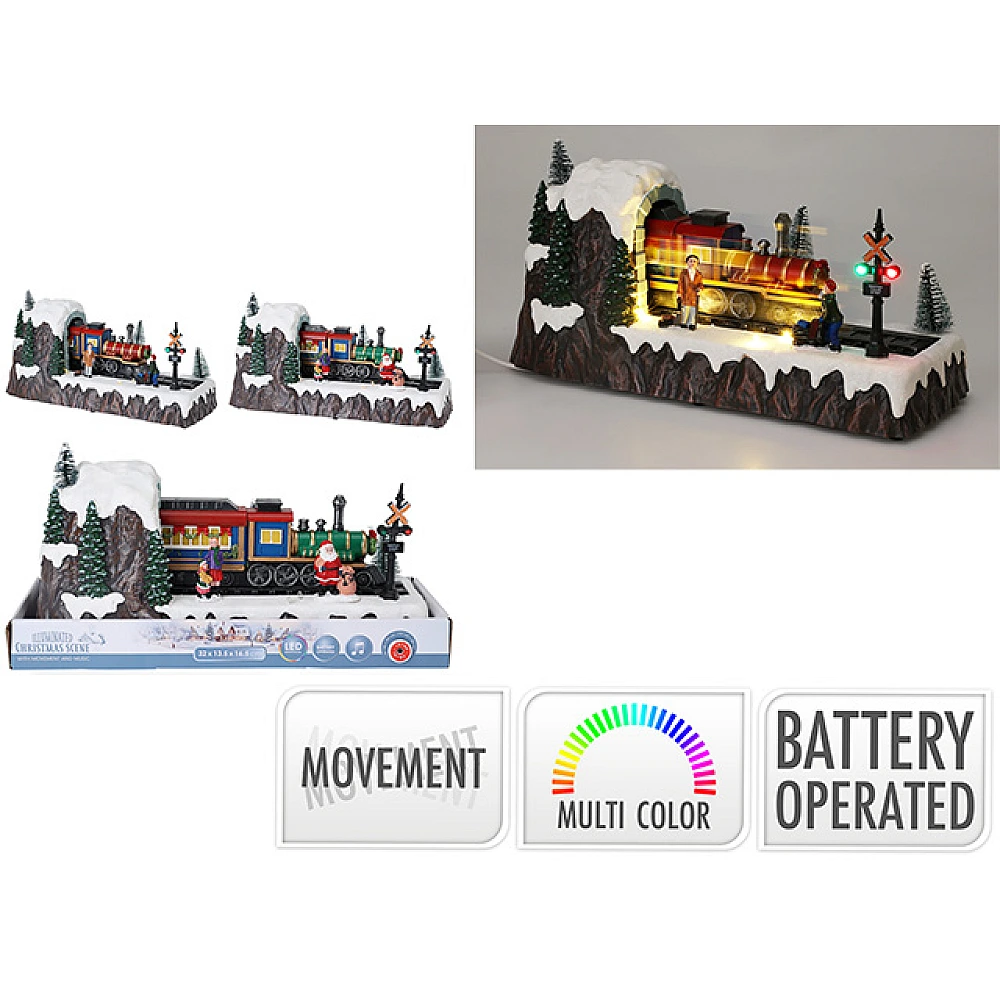 Tren suvenir LED de Craciun 32X12X16 cm