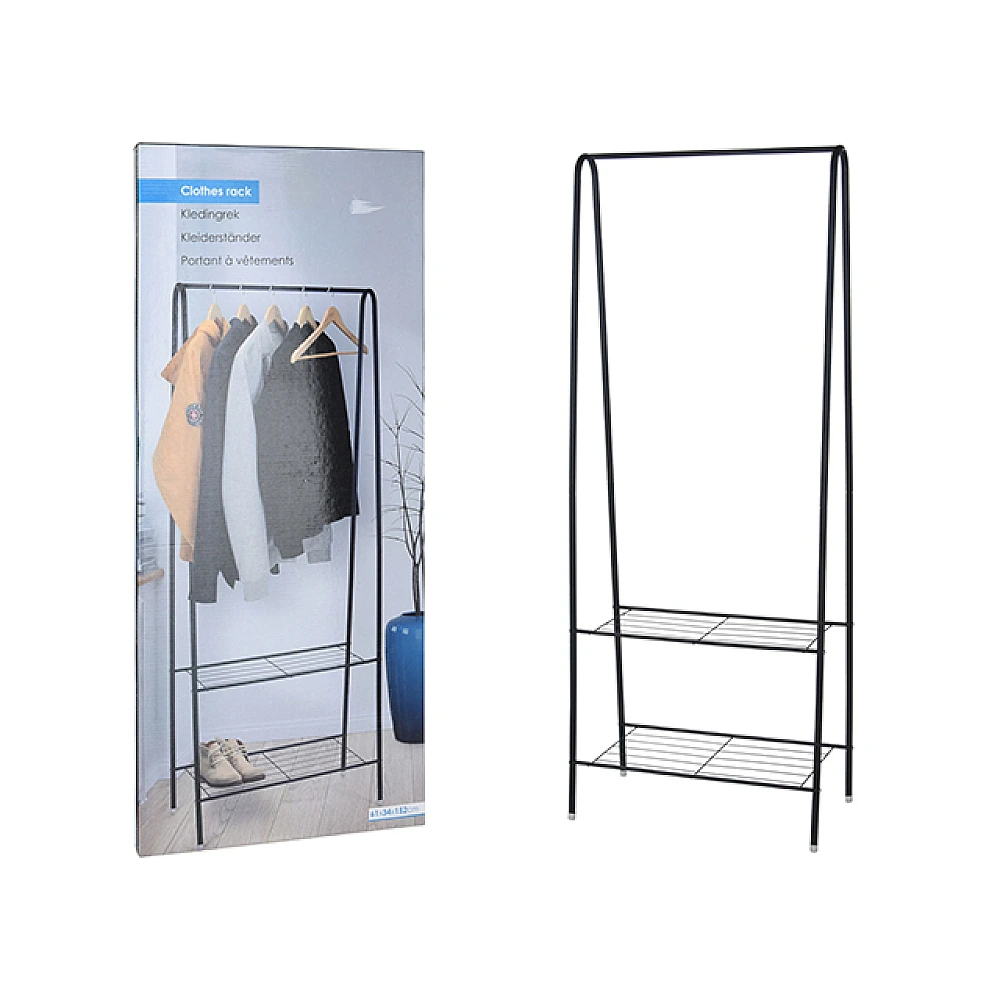Cuier cu suport pe picioare transversal cu 2 rafturi 60X34X151cm Storage Solutions