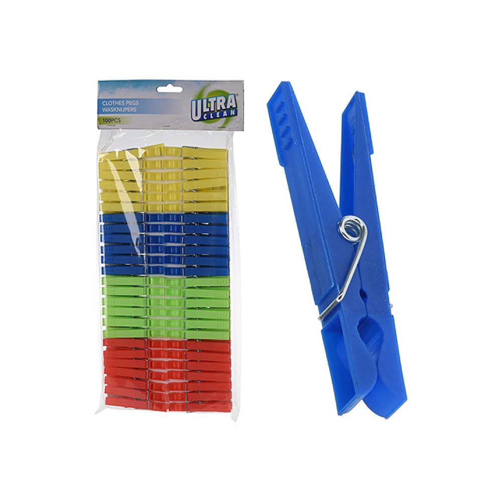 Set cleste pentru rufe din plastic Ultra Clean 100buc