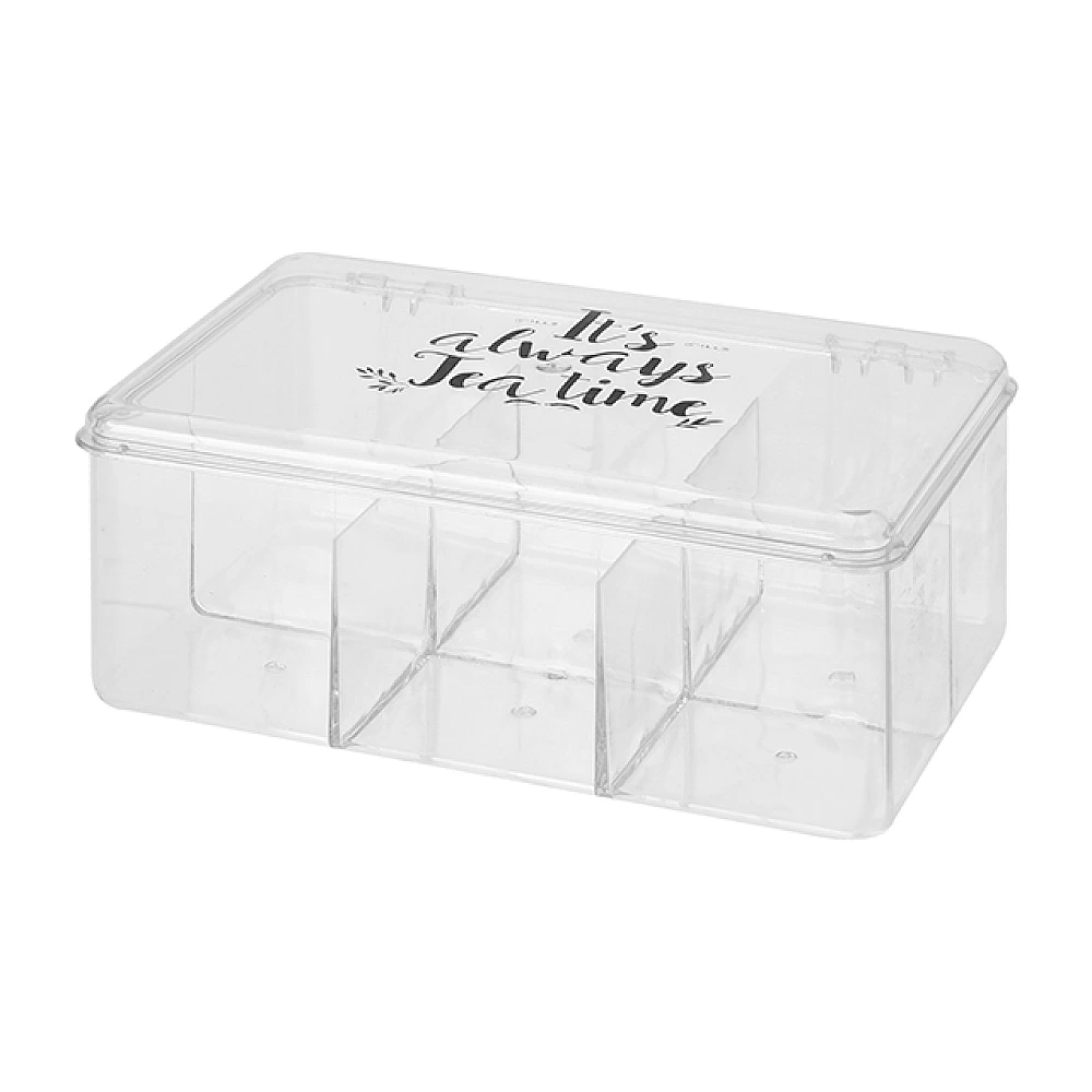Cutie pentru ceai 6 sectiuni 21.5X14.5X9cm, plastic
