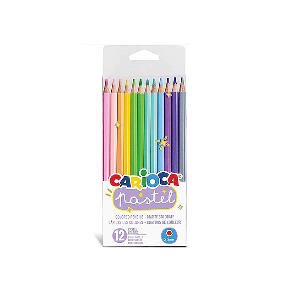 Set de creioane colorate Carioca Pastel 12 buc