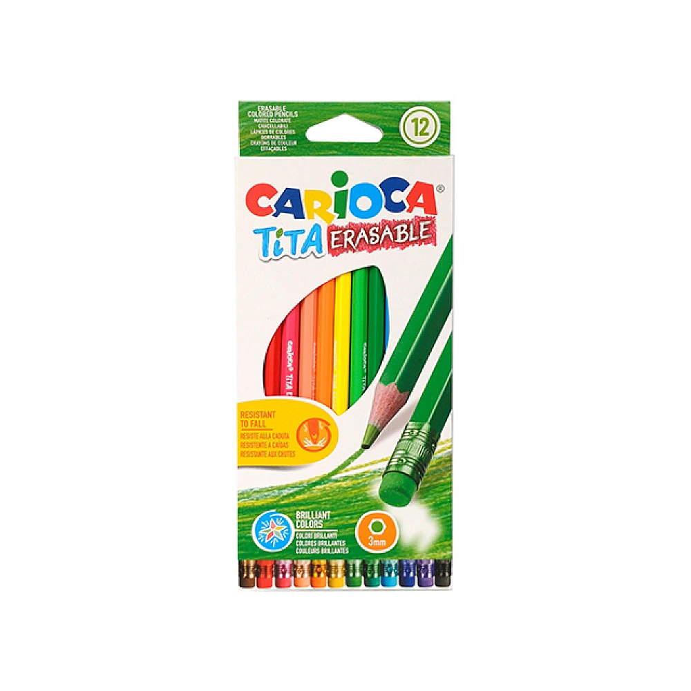 Set de creioane colorate Carioca Tita Erasable 12 buc