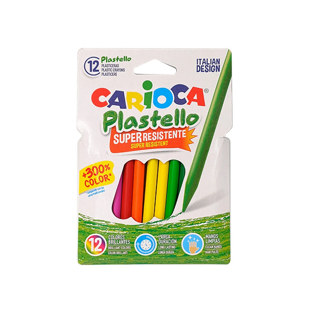 Set de creioane din ceara Carioca Plastello 12buc