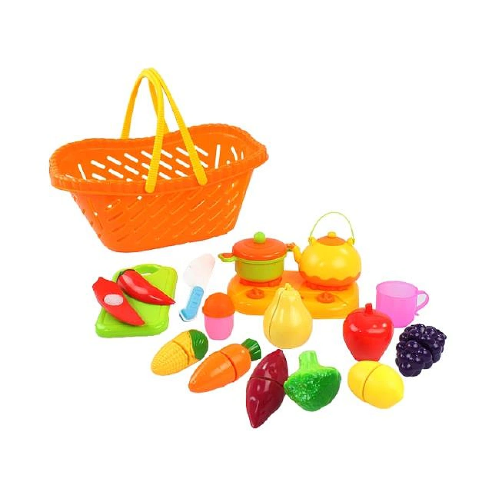 Set Bucatarie cu alimente in cos 17unitati