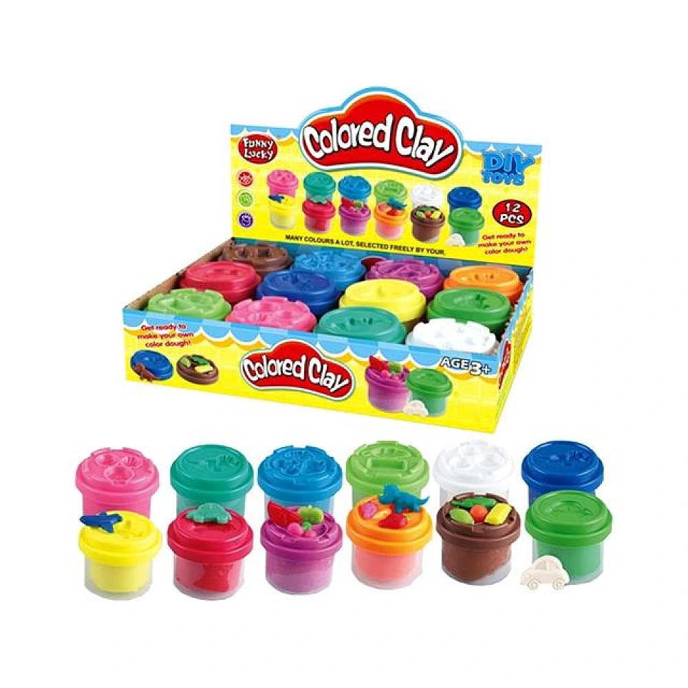 Plastilin Funny Lucky 1buc capac-forma N18-81, culori deferite