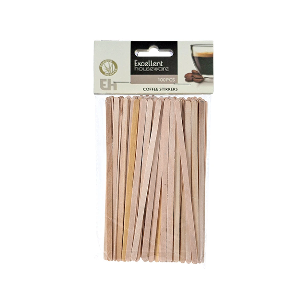 Set betisoare pentru cafea EH 100buc, 14cm, lemn