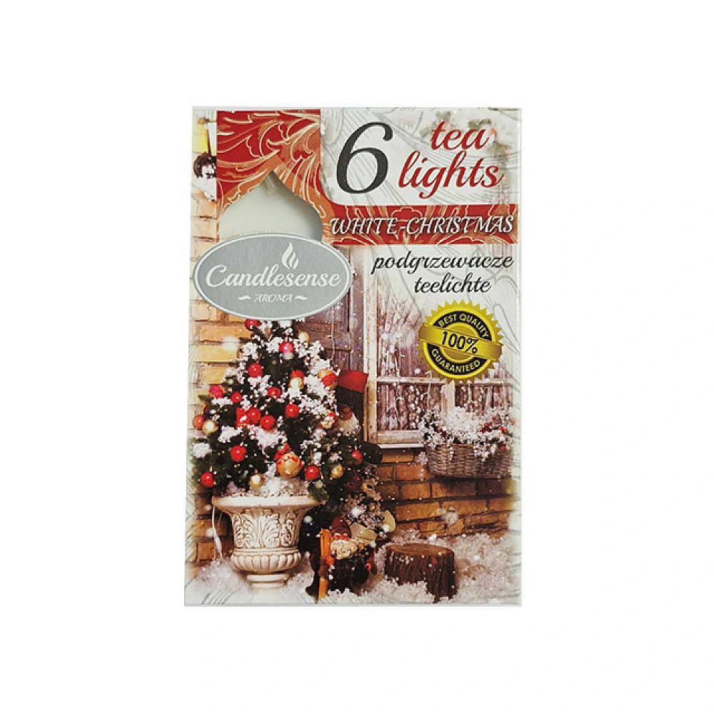 Lumanari pastile aroma Decor 6buc, 3.8 cm, 4.5ore, White Christmas
