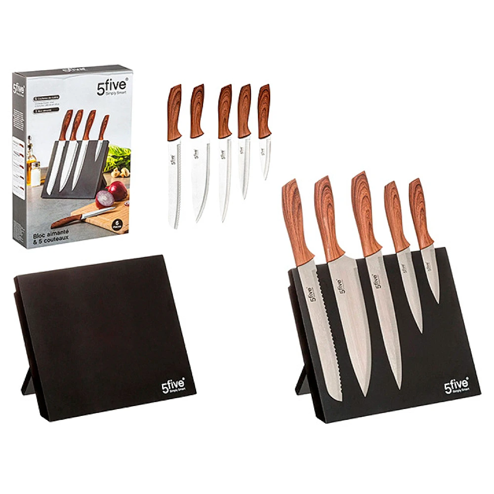 Set cutite 5buc Five cu suport magnetic 23.2X19X32cm