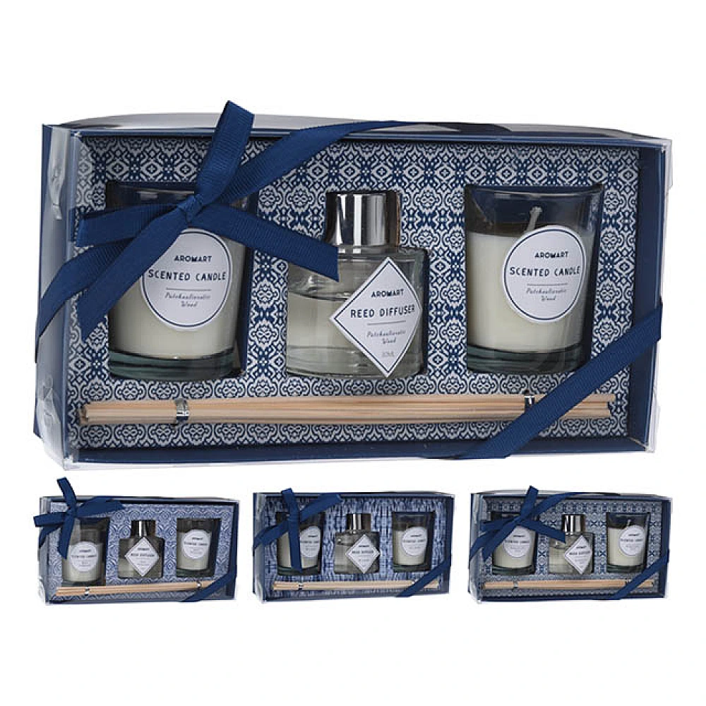 Set de aromaterapie 3buc: aromatizator, si 2 aroma-lumanare