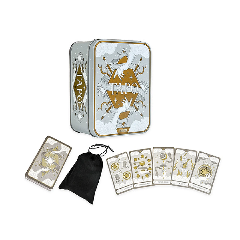 Carti de Tarot pentru ghicit, Gold & Silver Edition, in cutie metalica