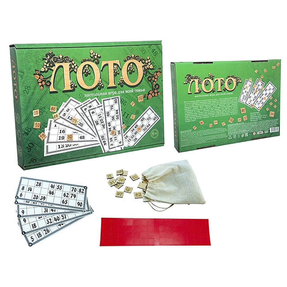 Joc de societate Loto cu piese din lemn (rus.)