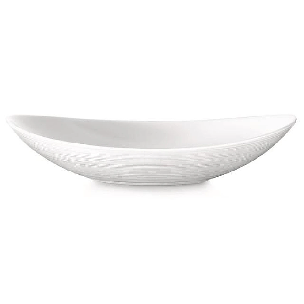 Farfurie adinca ovala 23X20cm Prometeo, alba, sticla de opal