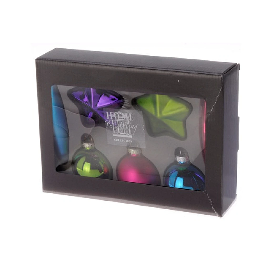 Set decoratiuni pentru brad din sticla 