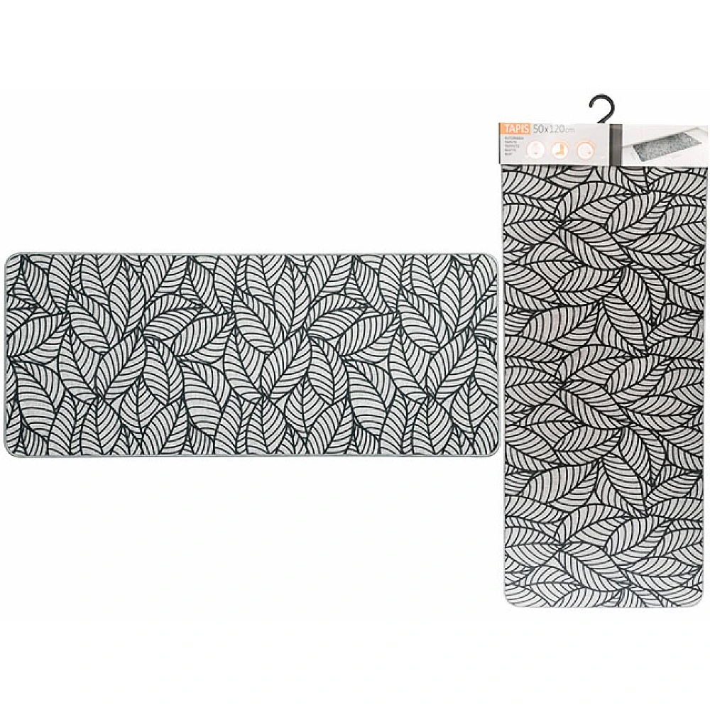 Covoras antiderapant 50X120cm Luance Jungle, gri, poliester/ cauciuc