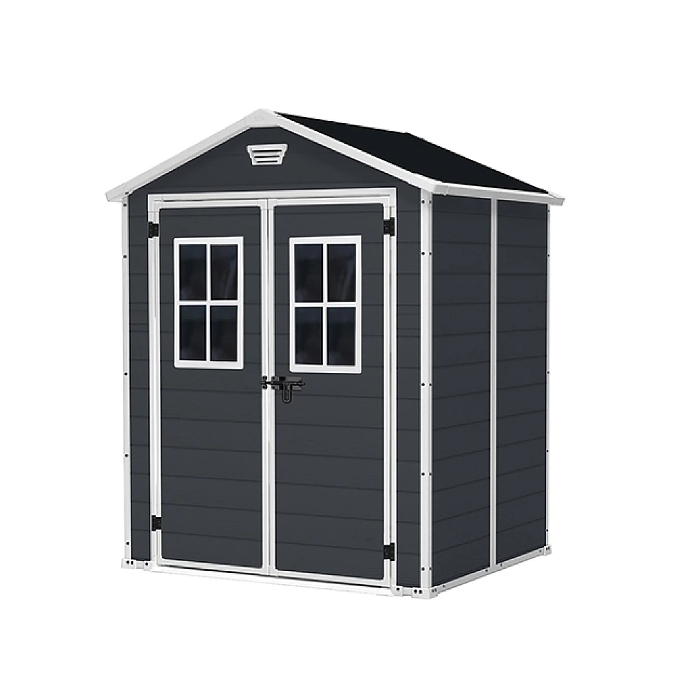 Casuta de gradina Breteuil 6X5 185X152X226 cm, gri inchis