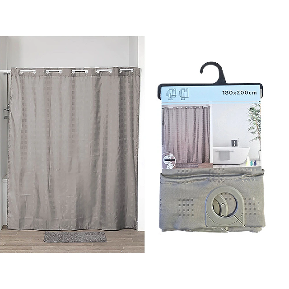 Perdea pentru dus 180X200cm Tendance Integriranim gri, poliester