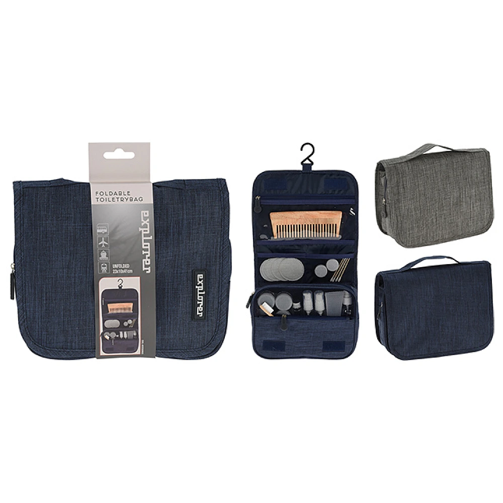 Trusa cosmetica suspendabila cu carlig si 5 buzunare 41x10x23cm