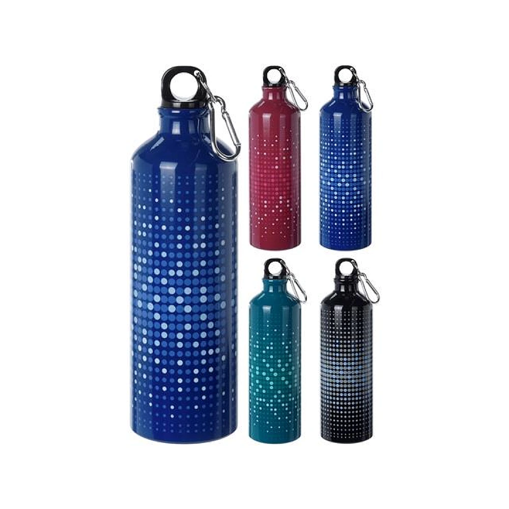 Sticla pentru apa 0.75l cu atașament carabina, 4 design-uri, din aluminiu