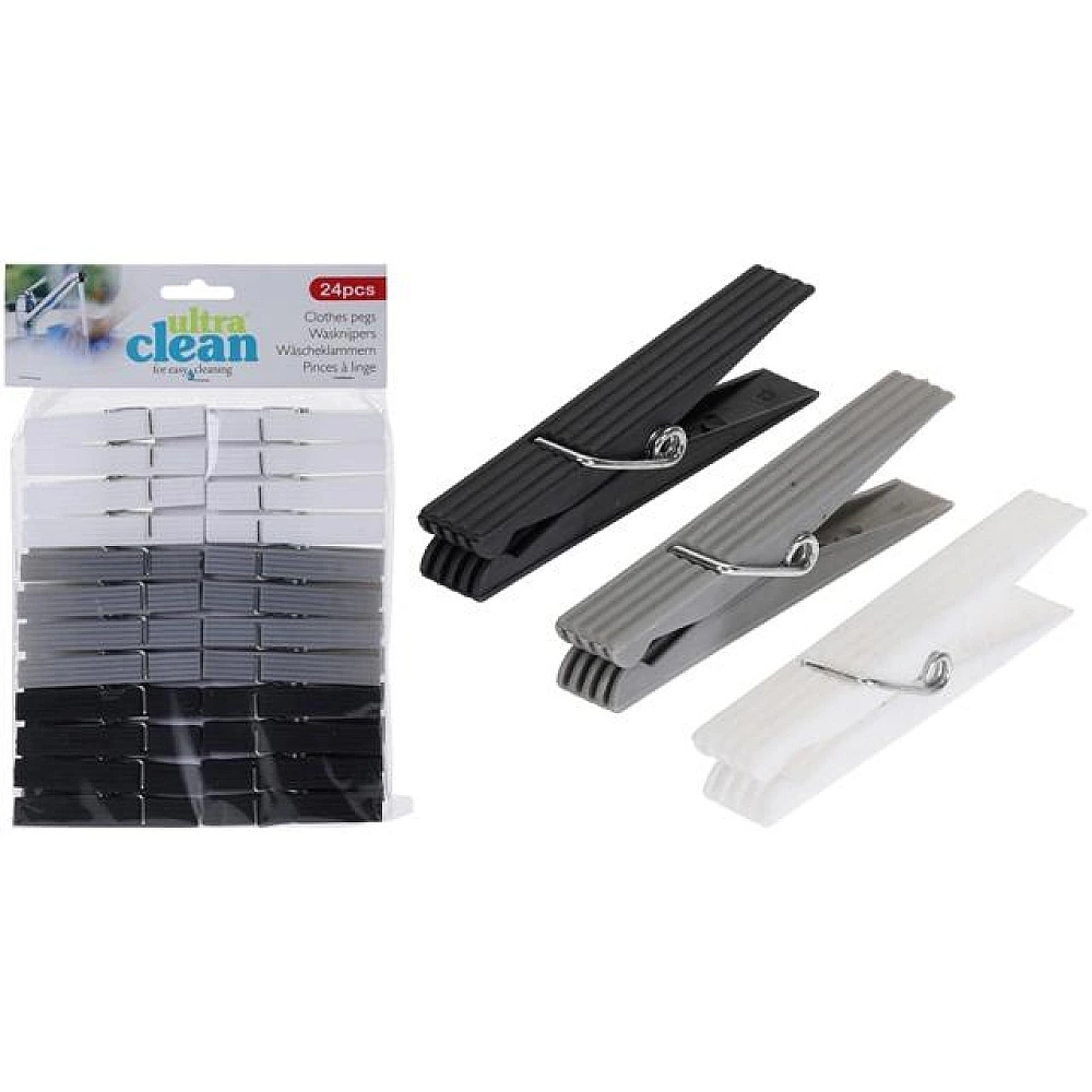 Set cleste pentru haine din plastic Ultra Clean 24buc, 3culori