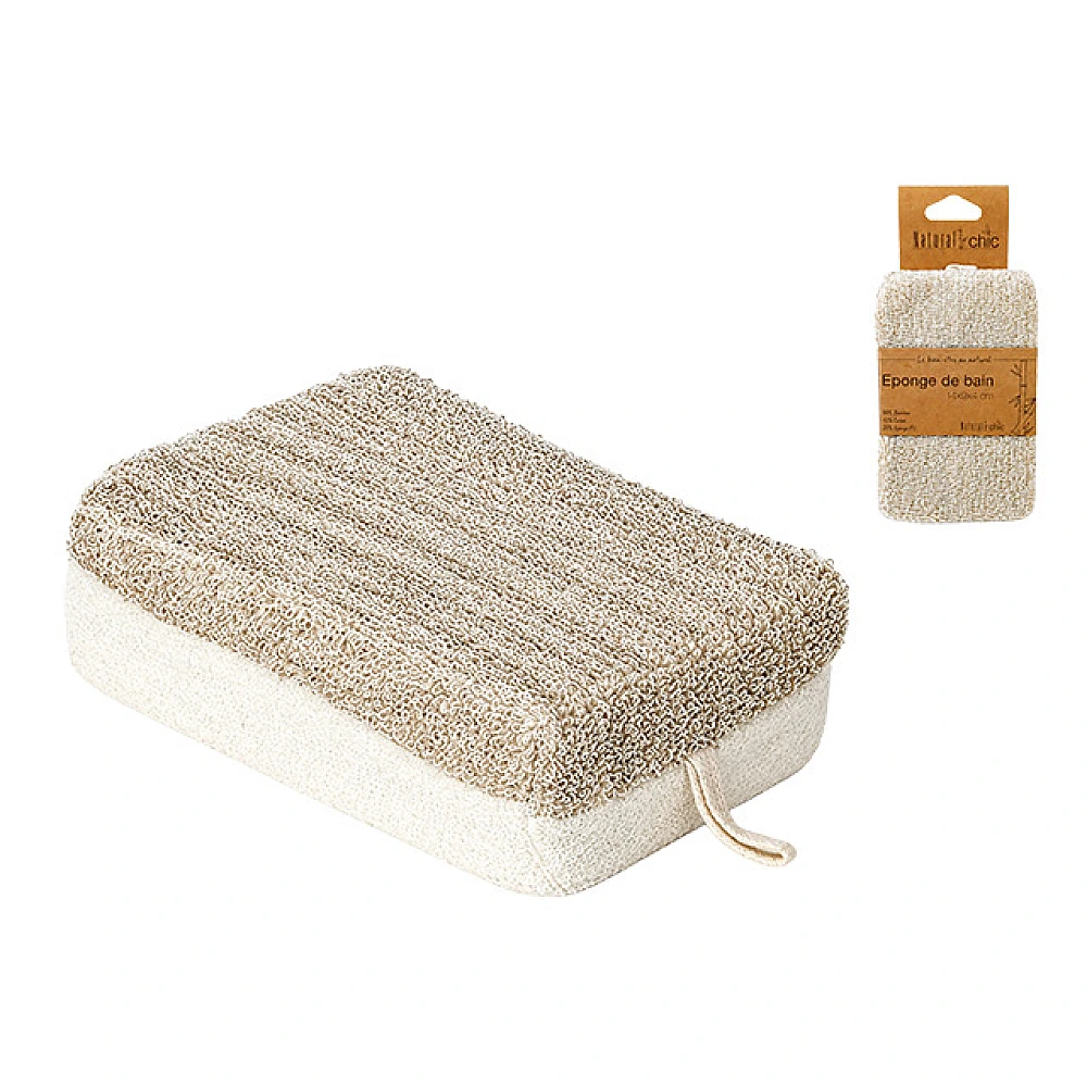 Burete de baie Tendance 9X4X14cm, natural, baza de bambus