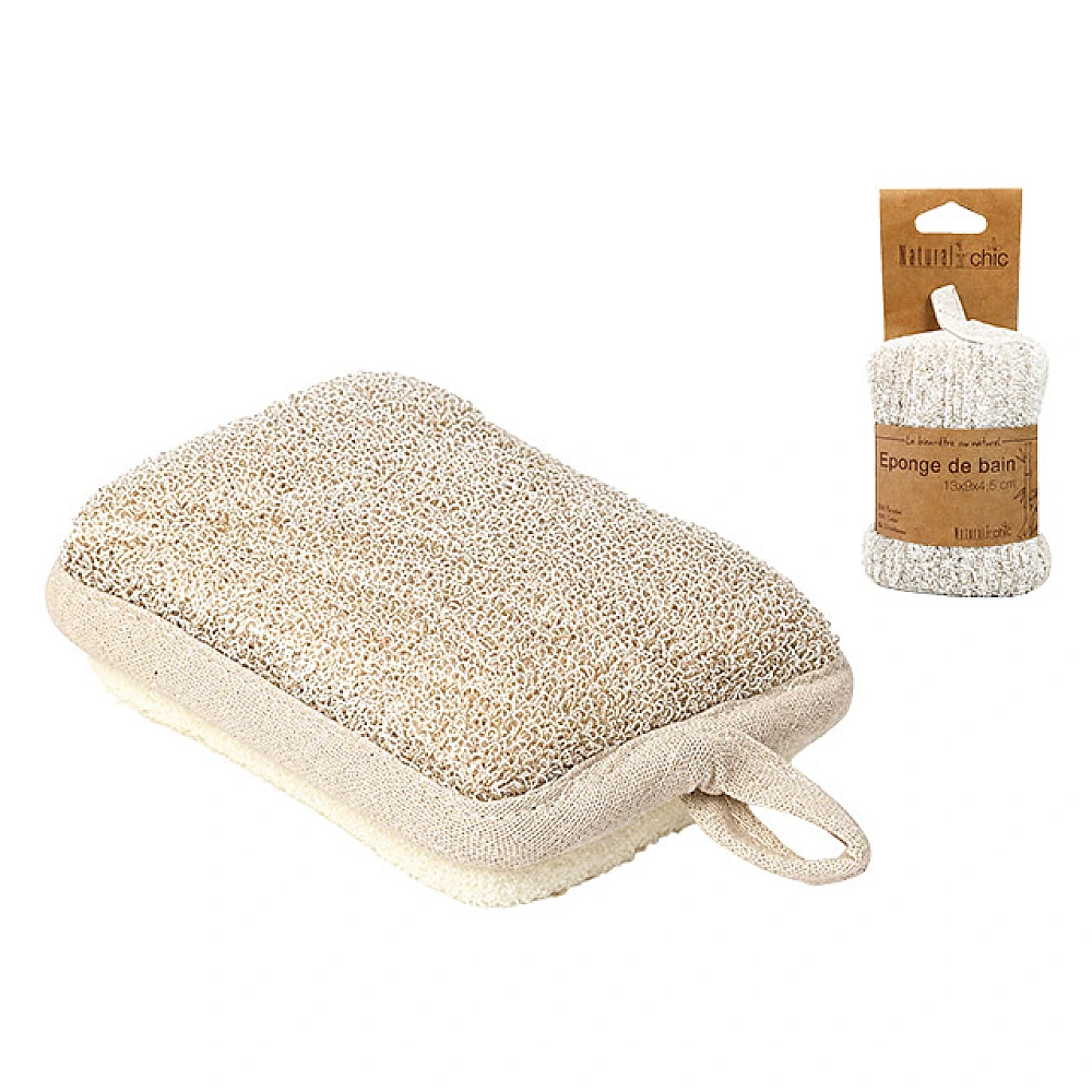 Burete de baie Tendance 9X4.5X13cm, natural, baza de bambus, mIca