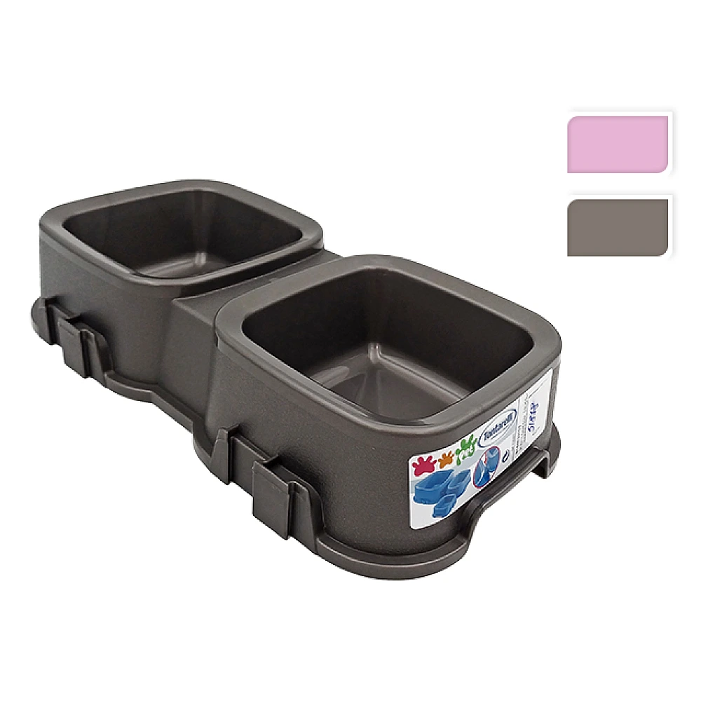 Castron dubla pentru hranirea animalelor Tontarelli 2X0.5l