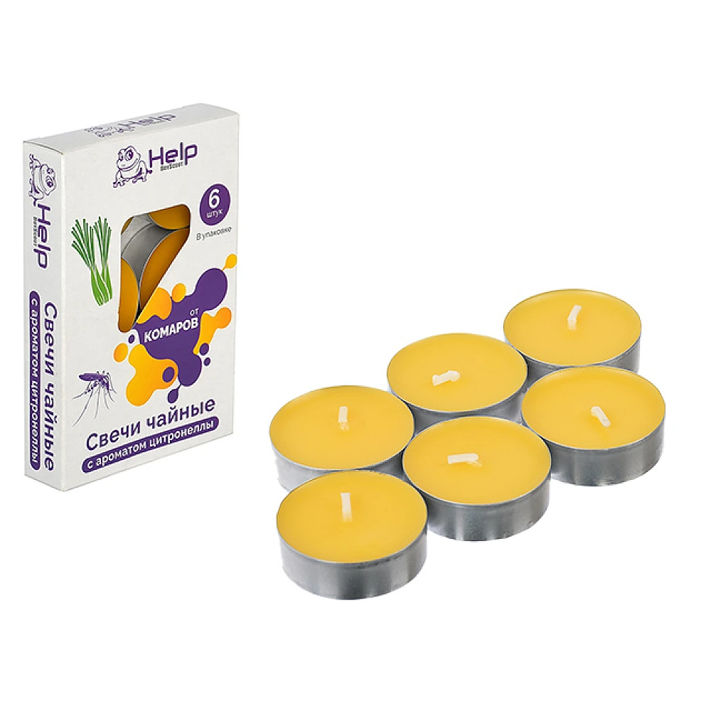 Lumanari impotriva tantari Help 6buc, citronella, outdoor