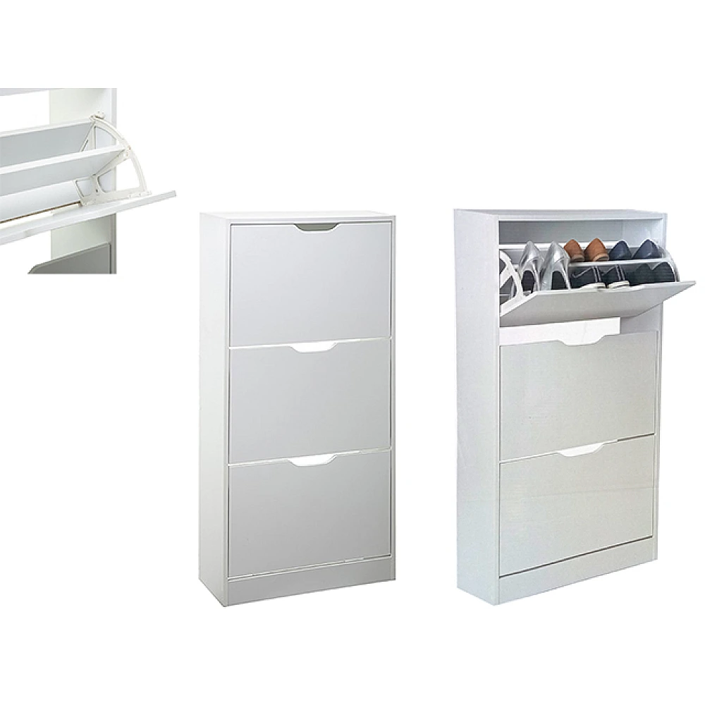 Dulap pentru incaltaminte 3 sectiuni Five 60X23X119cm, alb