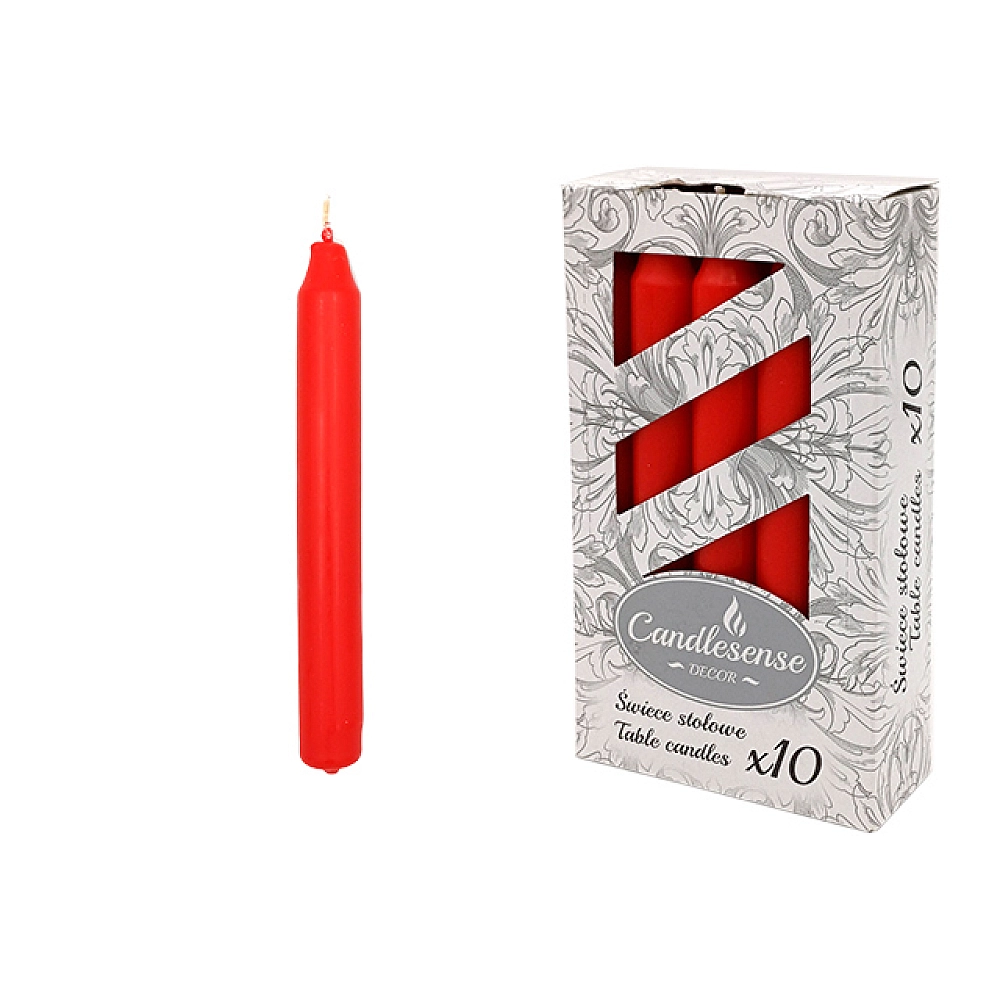 Set lumanari Decor 10buc, 17cm, 6ore, rosu