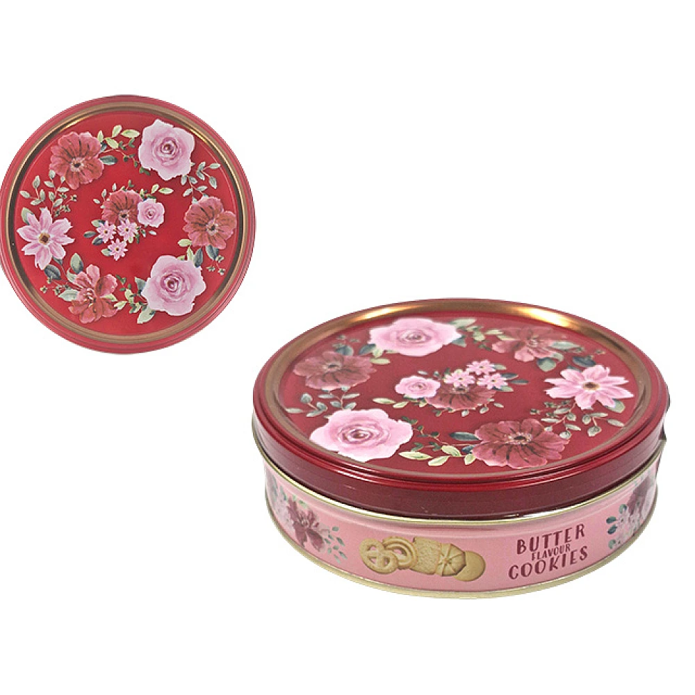 Biscuiti cu unt Rose Flowers in cutie metalica, 114 g