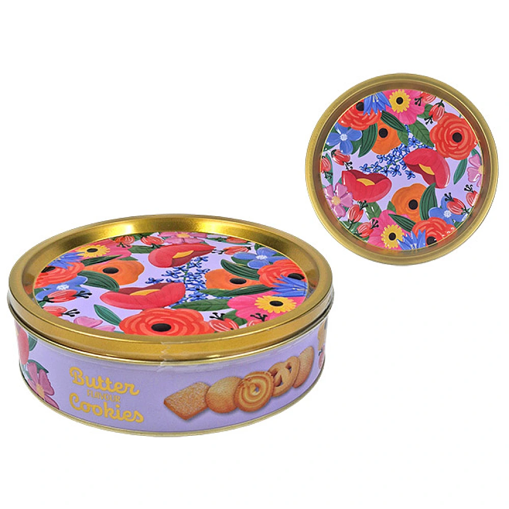 Biscuiti cu unt Flowers in cutie metalica, 340 g