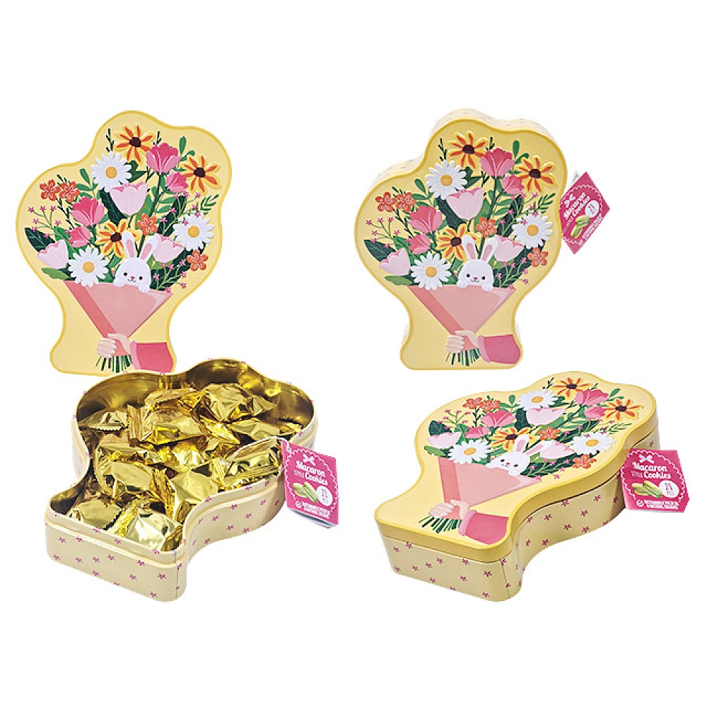 Biscuiti tip macarons 130 g, cutie metalica