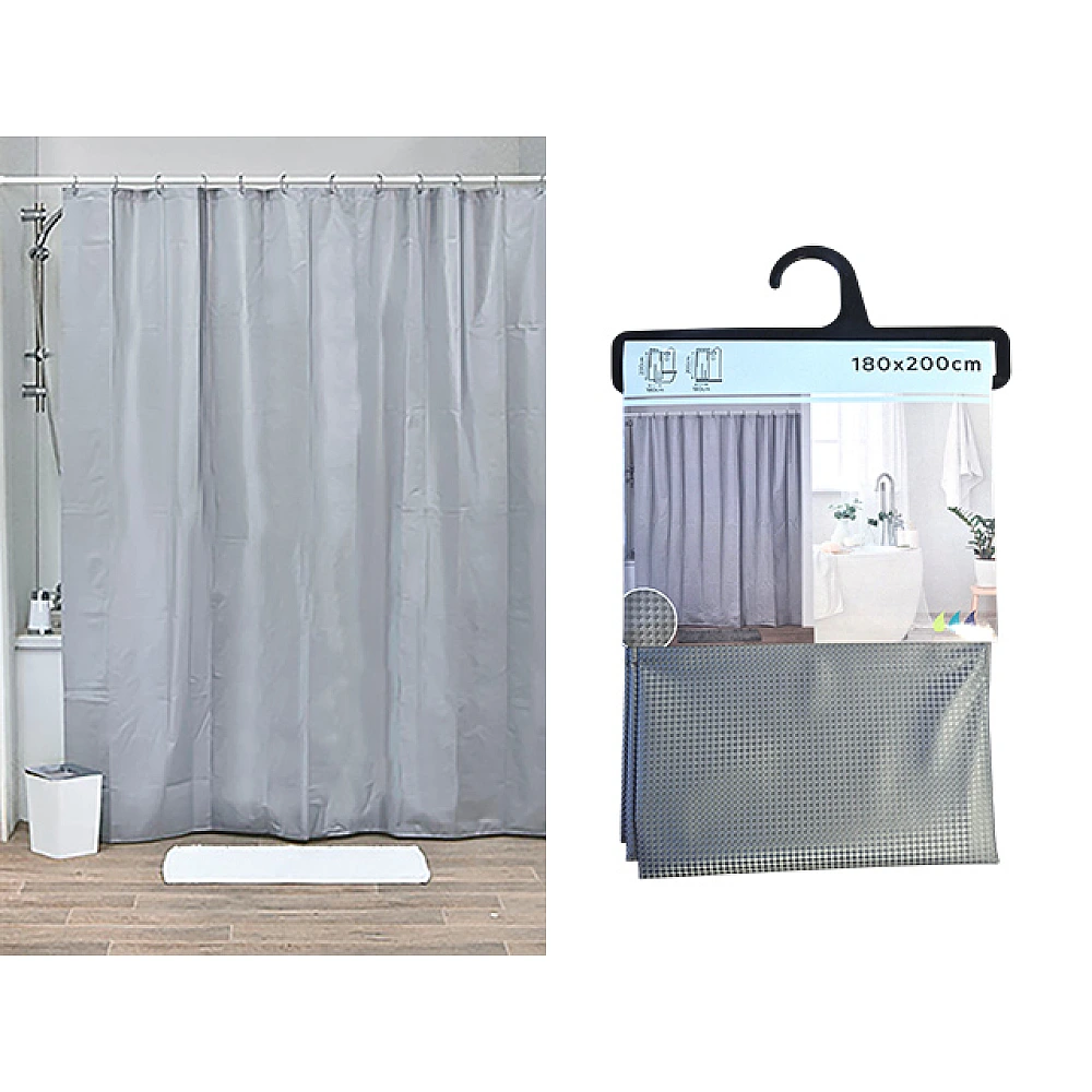 Perdea pentru dus 180X200cm Tendance argintie, PE 50% EVA 50%
