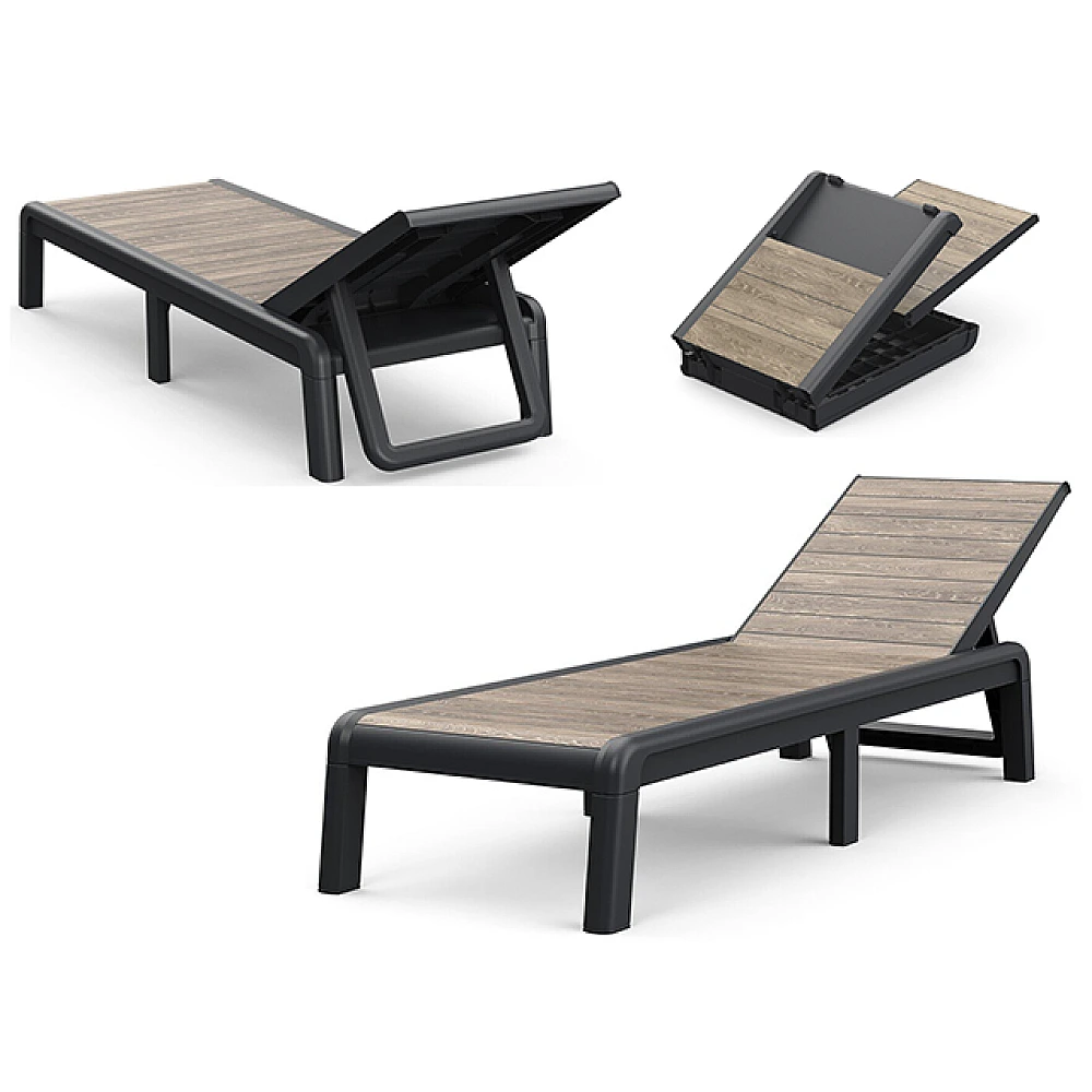 Sezlong de gradina Keter Deco Porto 187.5X58X29 cm, frasin