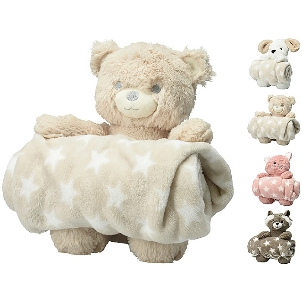 Jucarie de plus Urs cu patura 75X100cm, din poliester