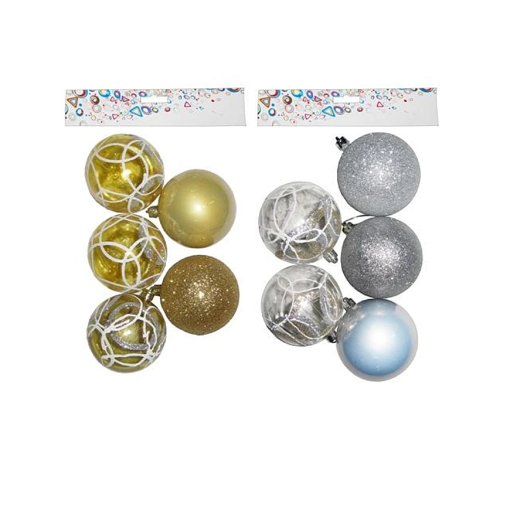 Set globuri pentru brad 5x80mm, in pachet