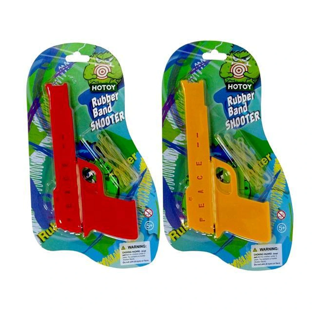 Set pistol care trage cu elastic+ 6 elasticuri 17X10cm